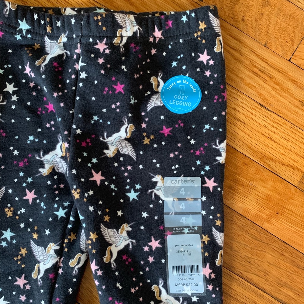 NWT unicorn fleece lined leggings